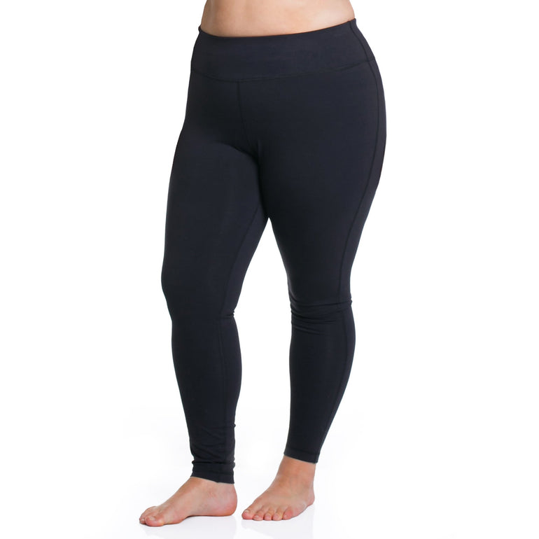 Curve Basix Leggings - Rainbeau Curves, 14/16 / Black, activewear, athleisure, fitness, workout, gym, performance, womens, ladies, plus size, curvy, full figured, spandex, cotton, polyester - 1