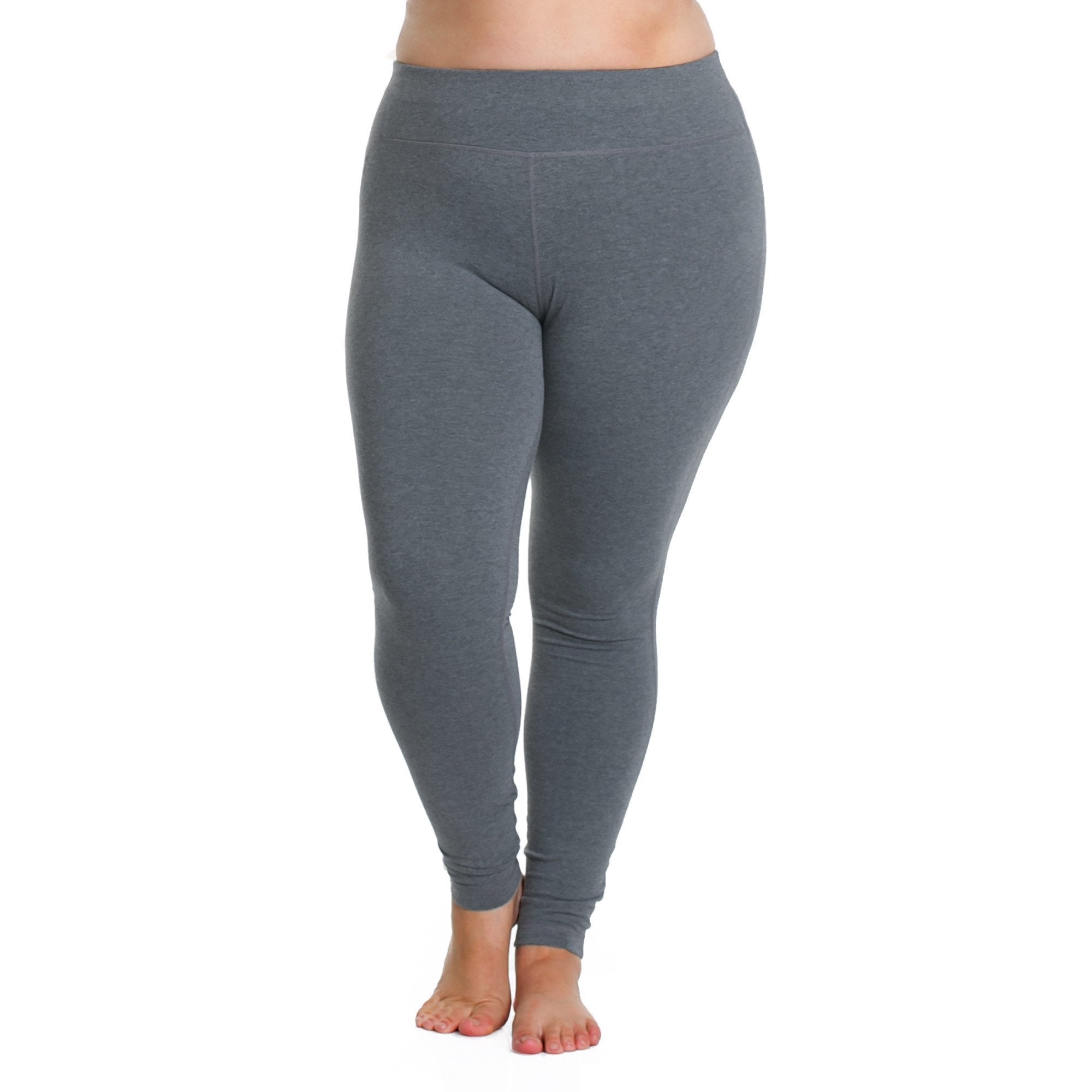 Curve Basix Leggings - Rainbeau Curves, 14/16 / Charcoal, activewear, athleisure, fitness, workout, gym, performance, womens, ladies, plus size, curvy, full figured, spandex, cotton, polyester - 3